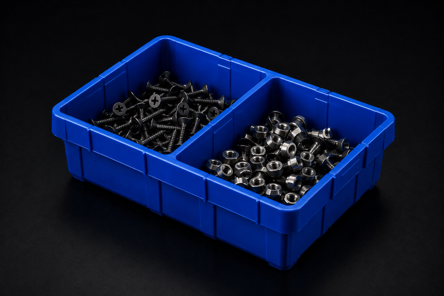 tray organizer with hardware compartments